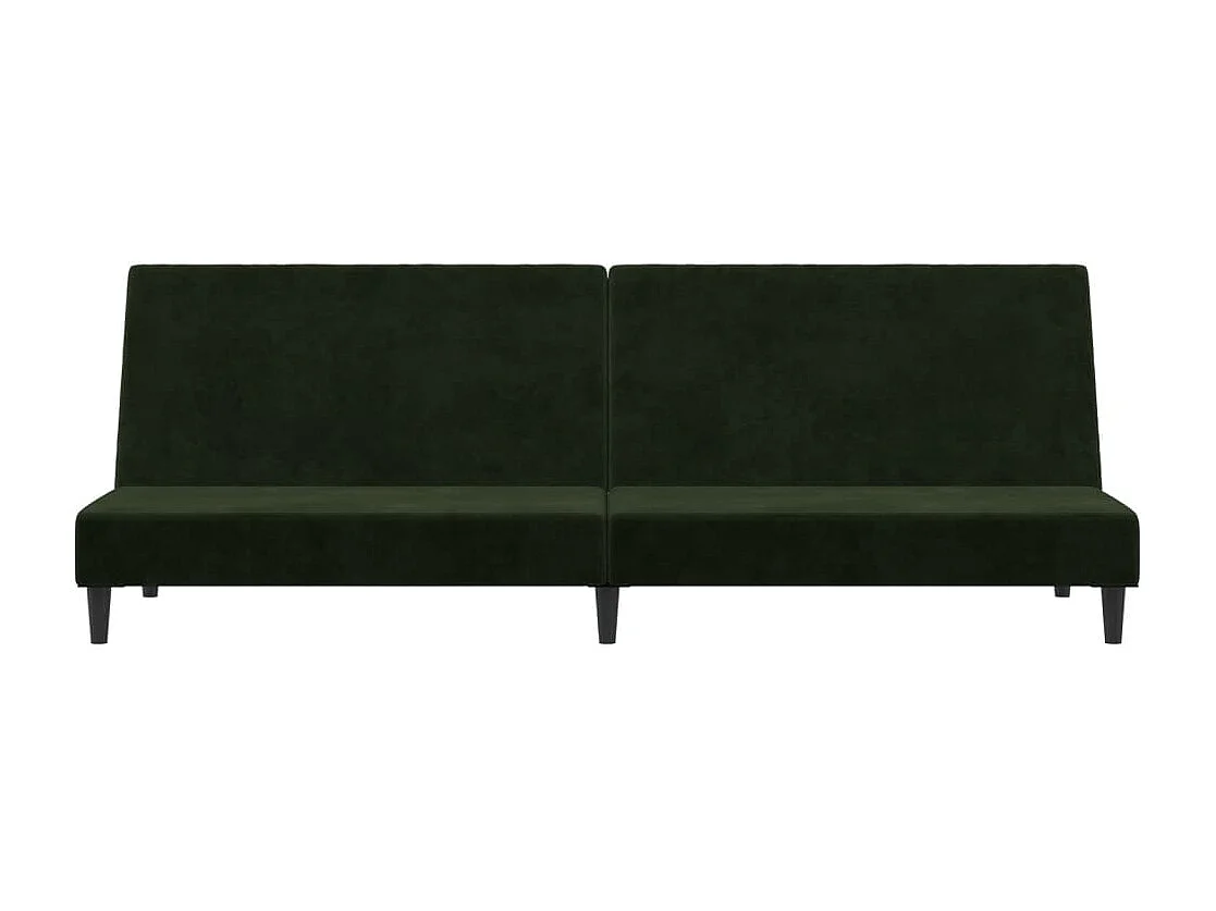 Sofá-cama de 2 lugares veludo verde-escuro