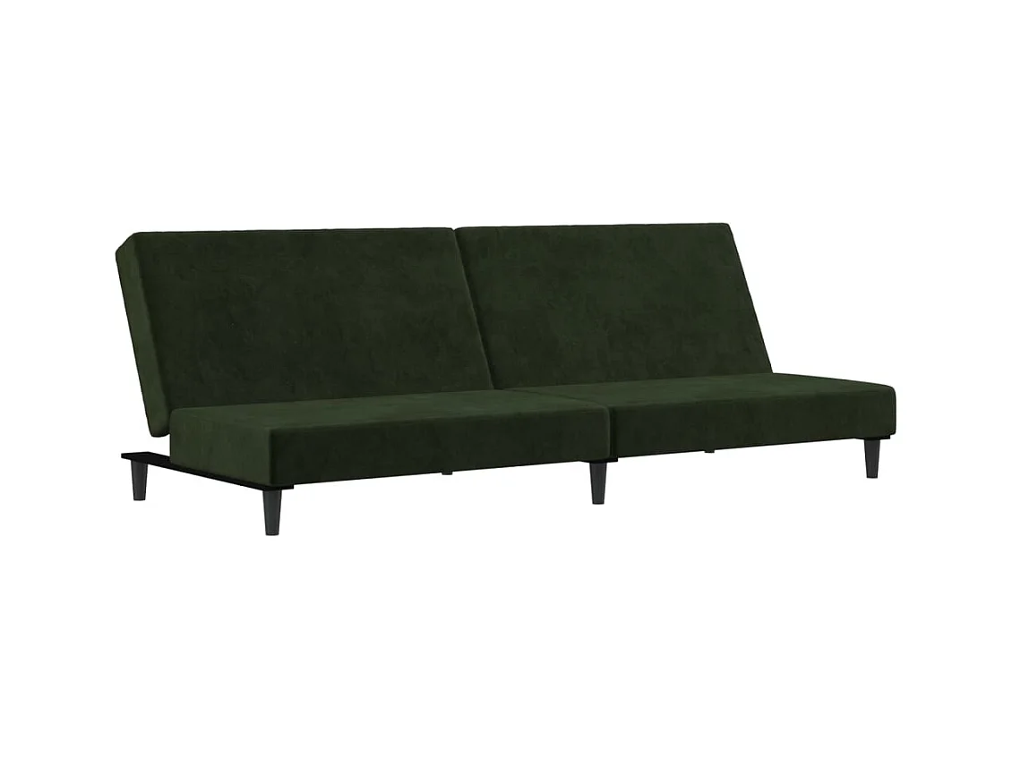 Canapé-lit à 2 places vert foncé velours