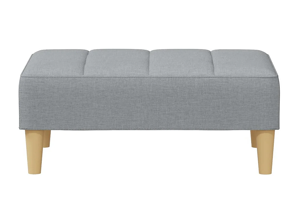 Canapé-lit à 2 places avec repose-pied gris clair tissu