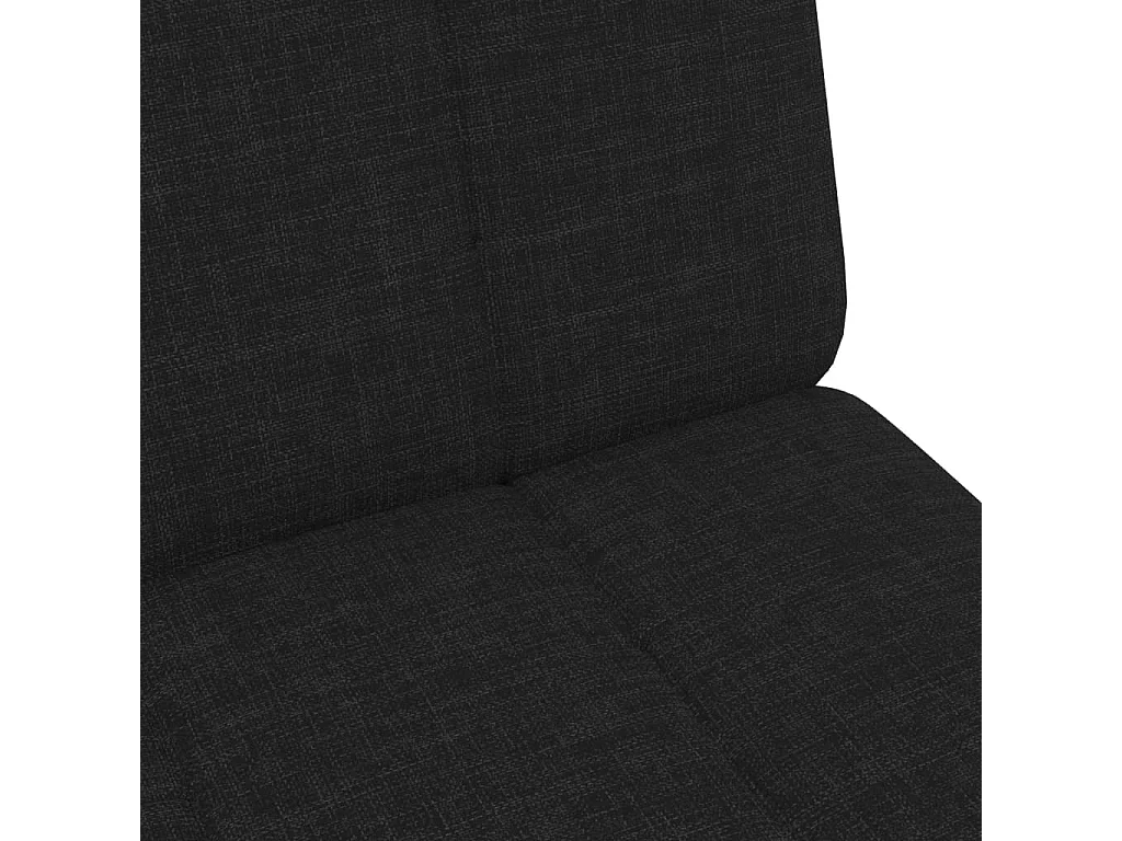 Sofá cama de 2 plazas con taburete tela negro