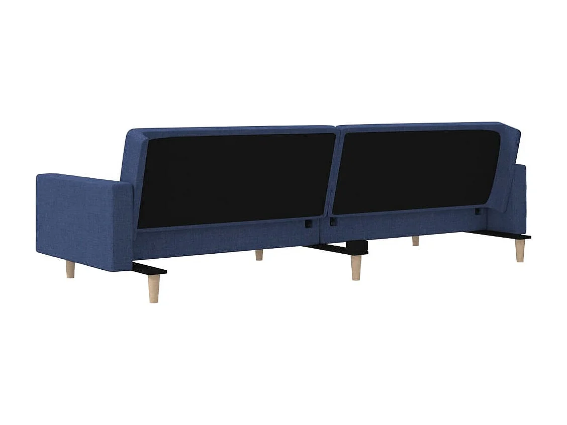 Schlafsofa 2-Sitzer mit 2 Kissen Blau Stoff