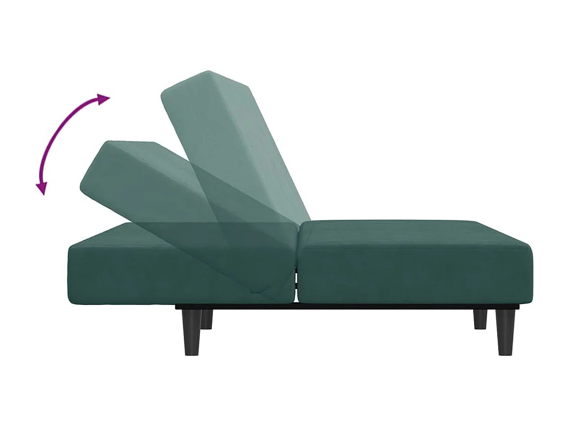 Schlafsofa 2-Sitzer mit Fußhocker Dunkelgrün Samt