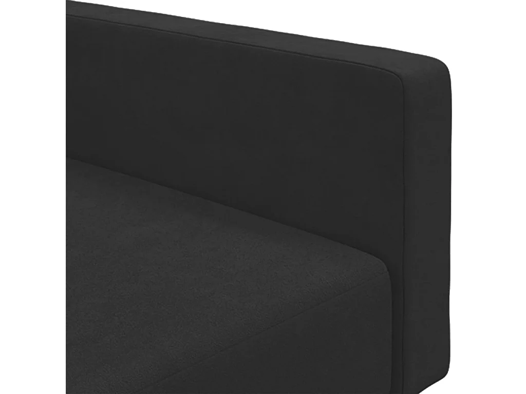 Sofá-cama 2 lugares c/ apoio de pés veludo preto