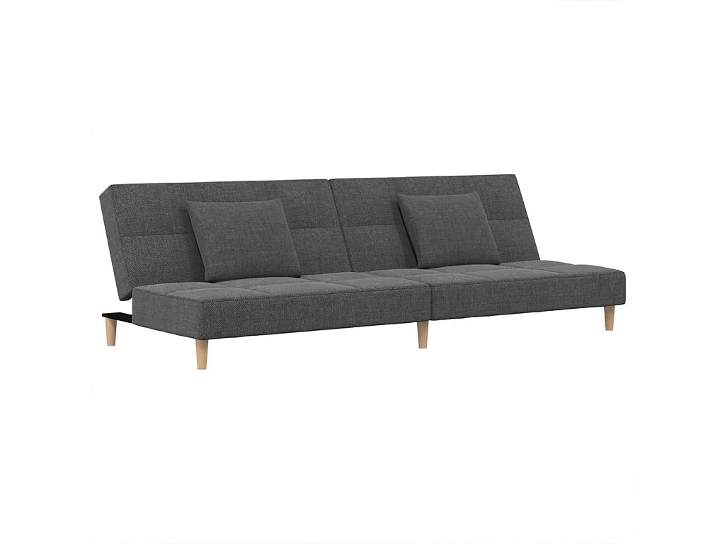 Sofá cama de 2 plazas con dos almohadas tela gris claro