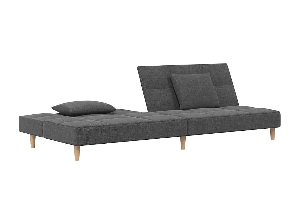 Sofá cama de 2 plazas con dos almohadas tela gris claro