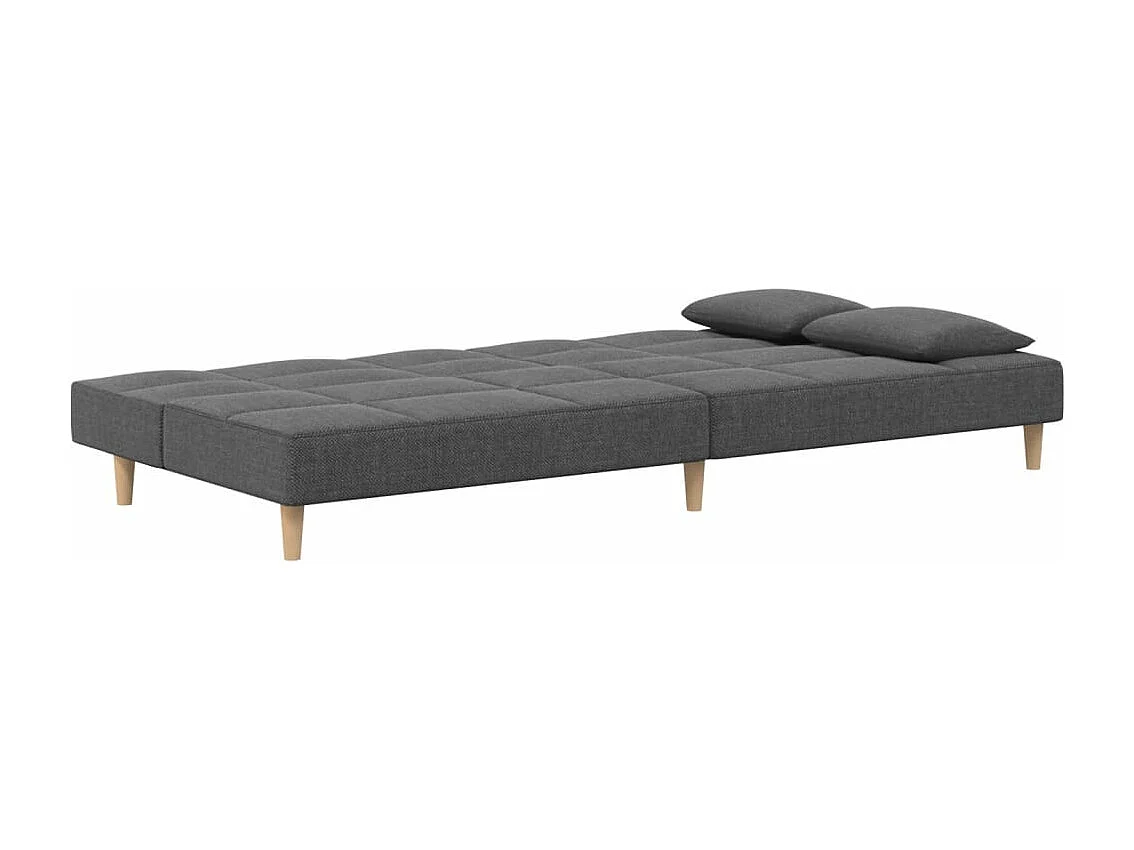 Sofá cama de 2 plazas con dos almohadas tela gris claro