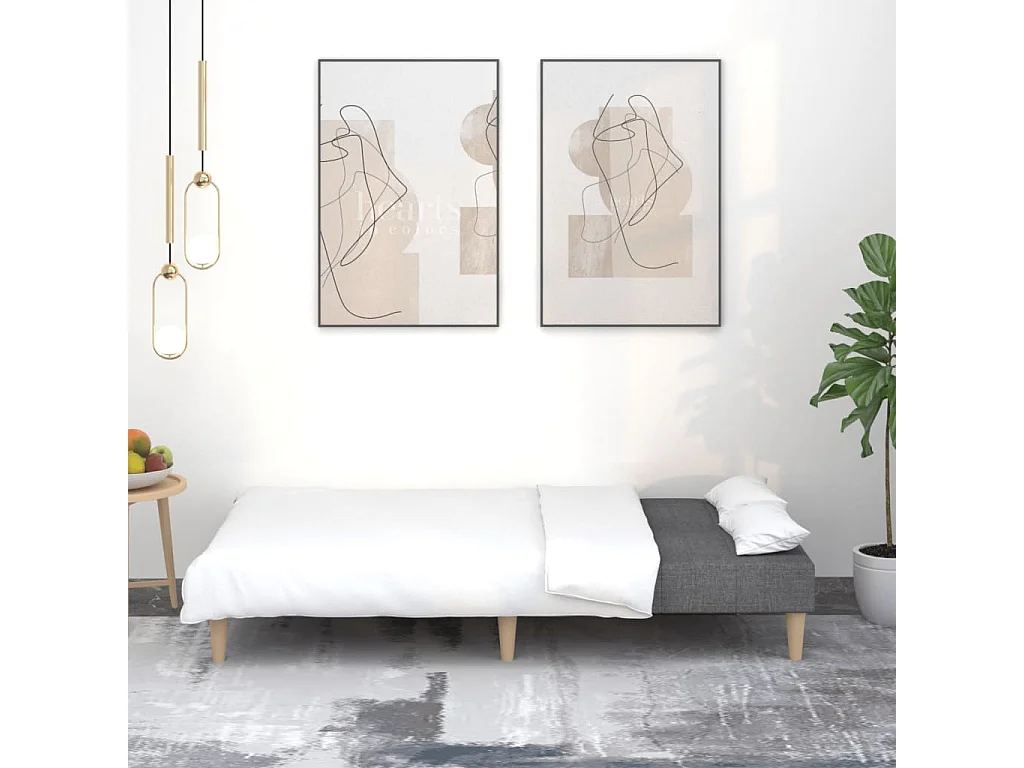 Schlafsofa 2-Sitzer Dunkelgrau Stoff