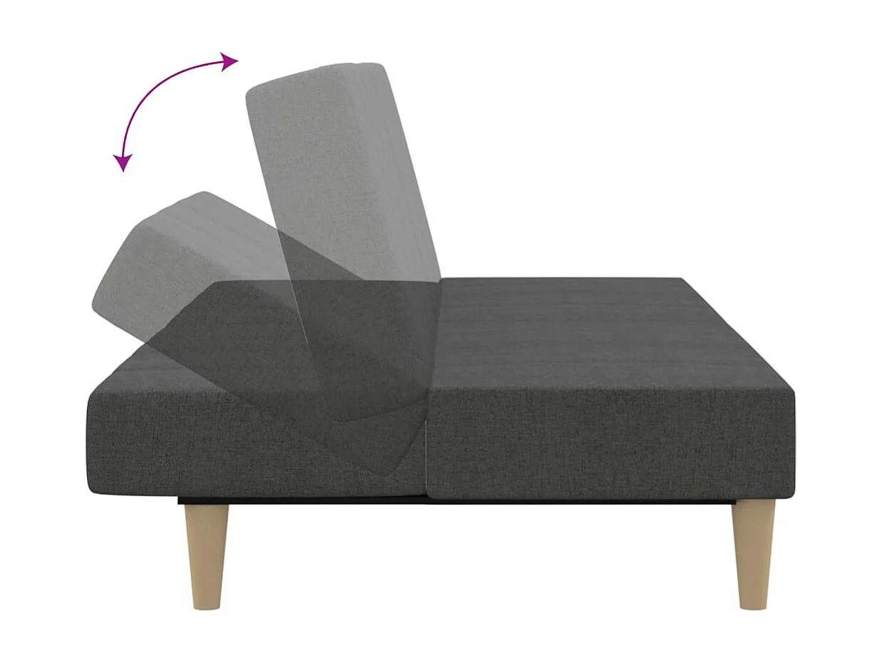 Schlafsofa 2-Sitzer Dunkelgrau Stoff