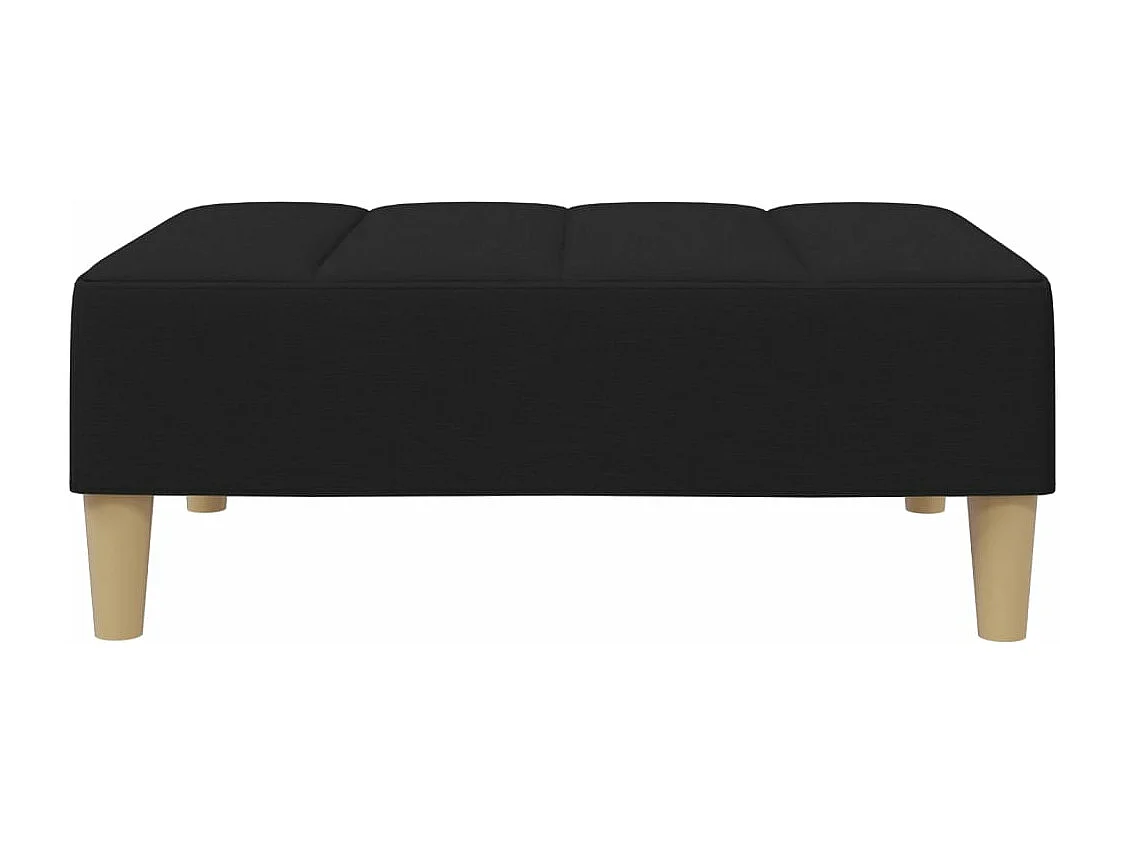 Canapé-lit à 2 places avec repose-pied noir tissu