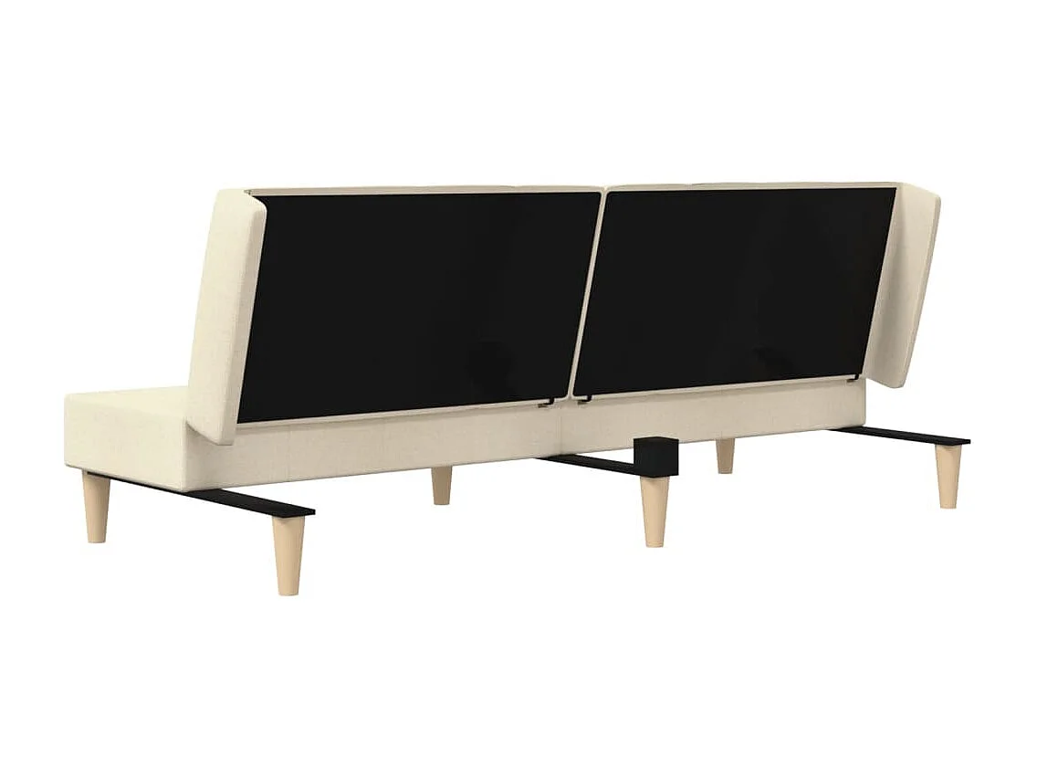 Sofá-cama de 2 lugares tecido cor creme