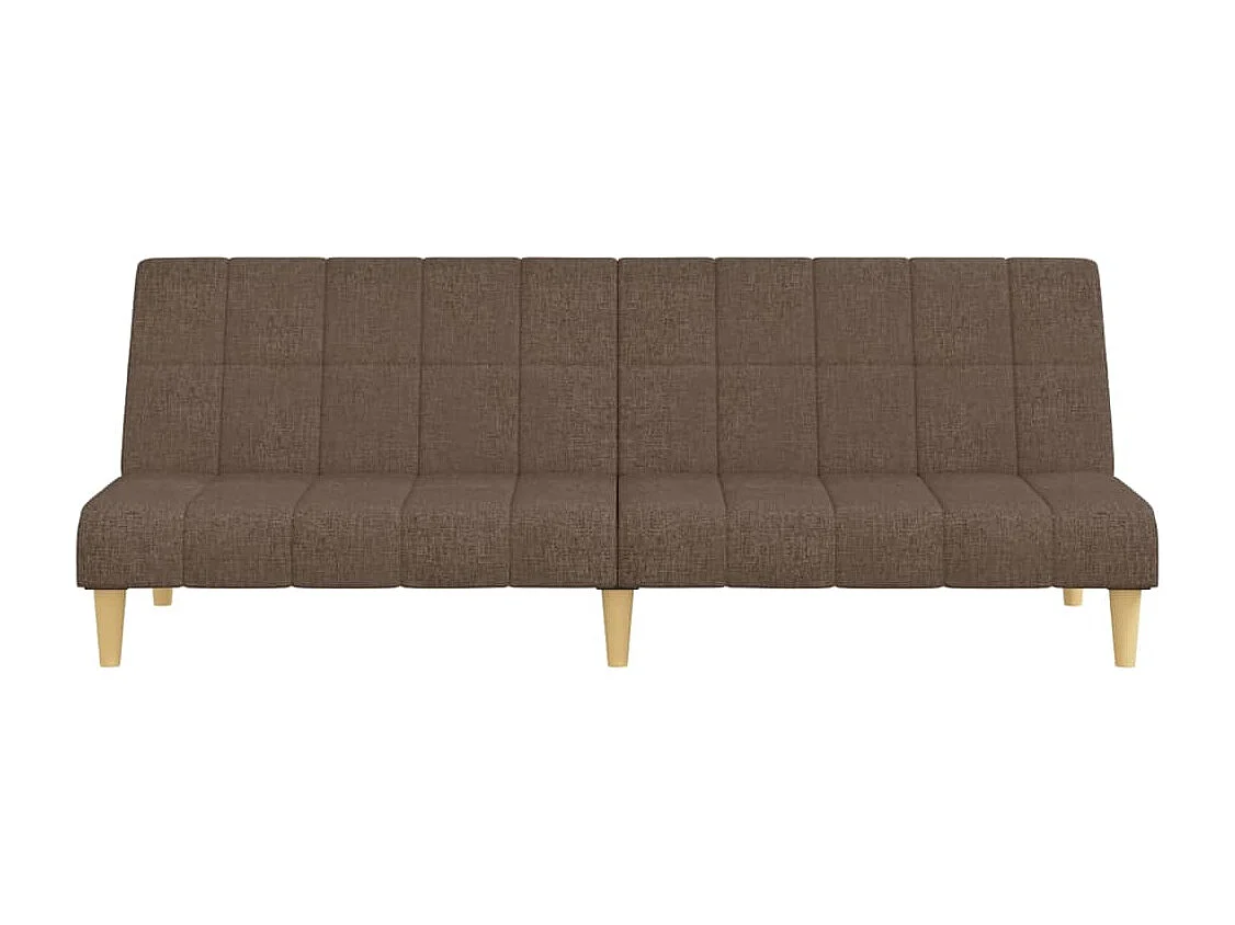 Sofá-cama de 2 lugares tecido cinzento-acastanhado