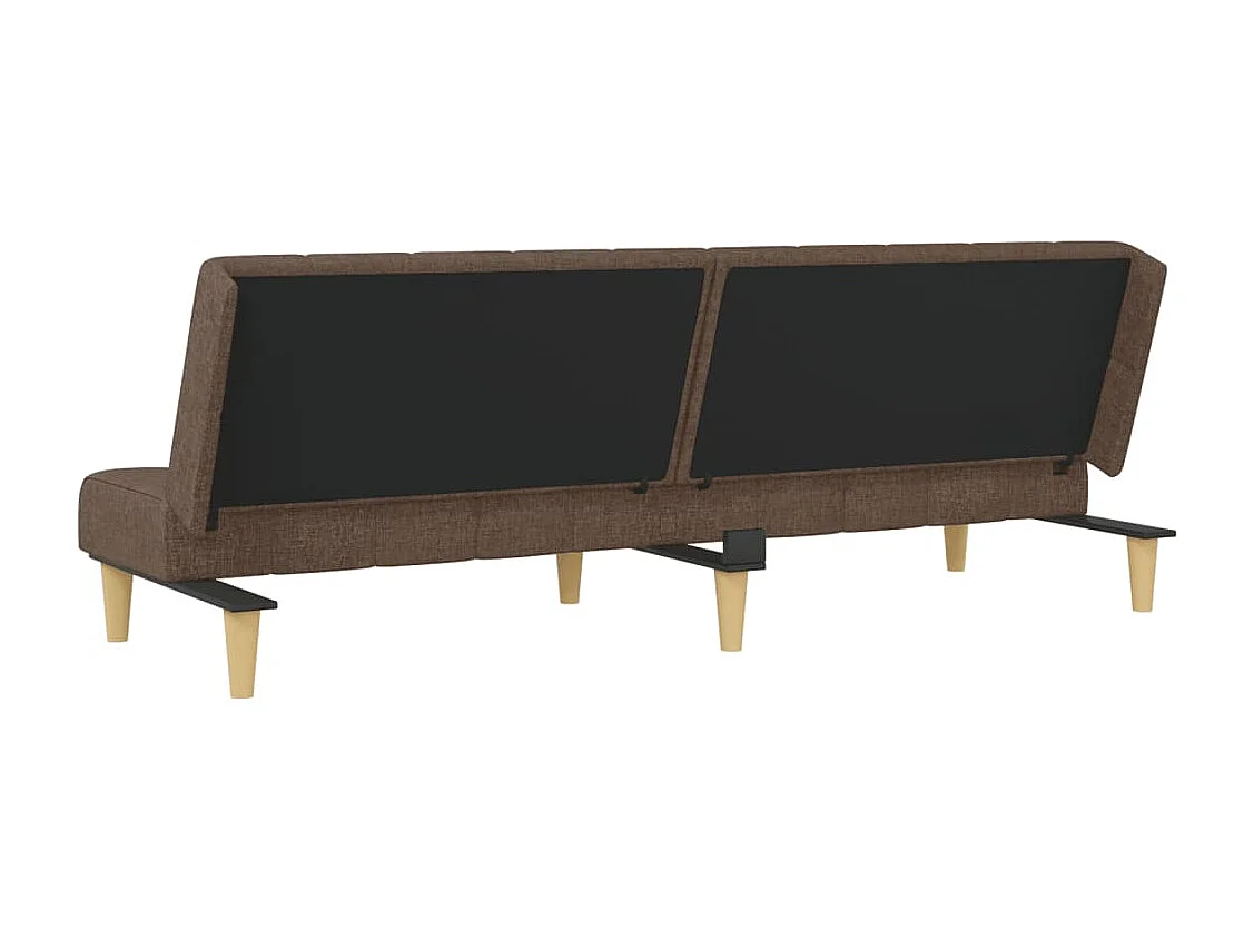 Sofá-cama de 2 lugares tecido cinzento-acastanhado