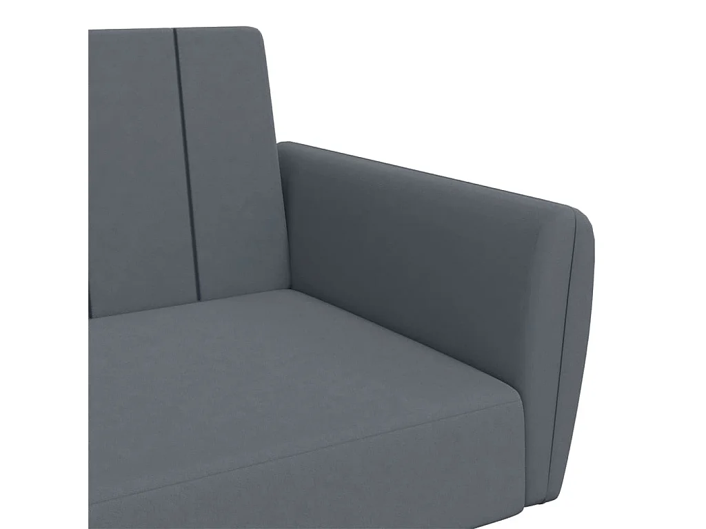 Sofá cama de 2 plazas con taburete terciopelo gris oscuro