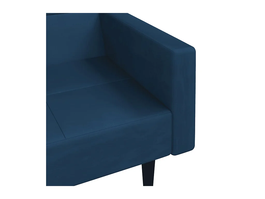 Slaapbank 2-zits met 2 kussens fluweel blauw