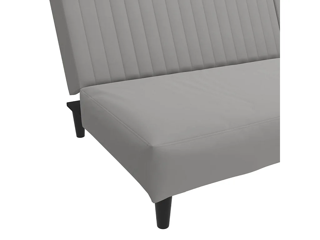 Sofá-cama de 2 lugares veludo cinzento-claro