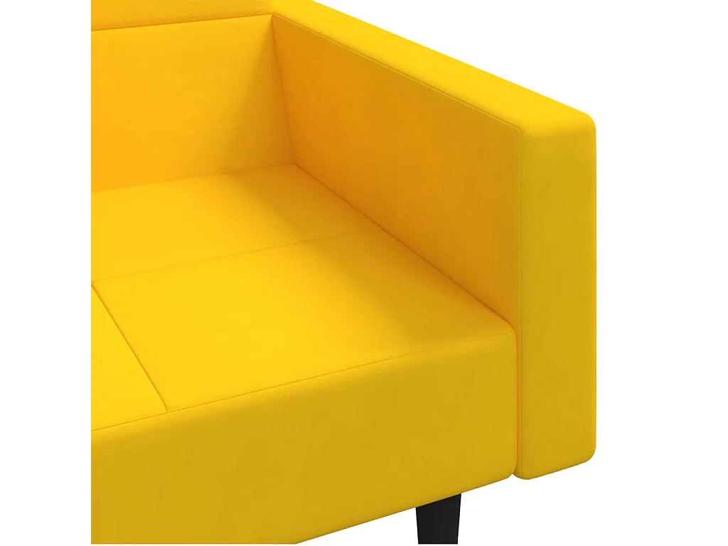 Schlafsofa 2-Sitzer mit 2 Kissen Gelb Samt
