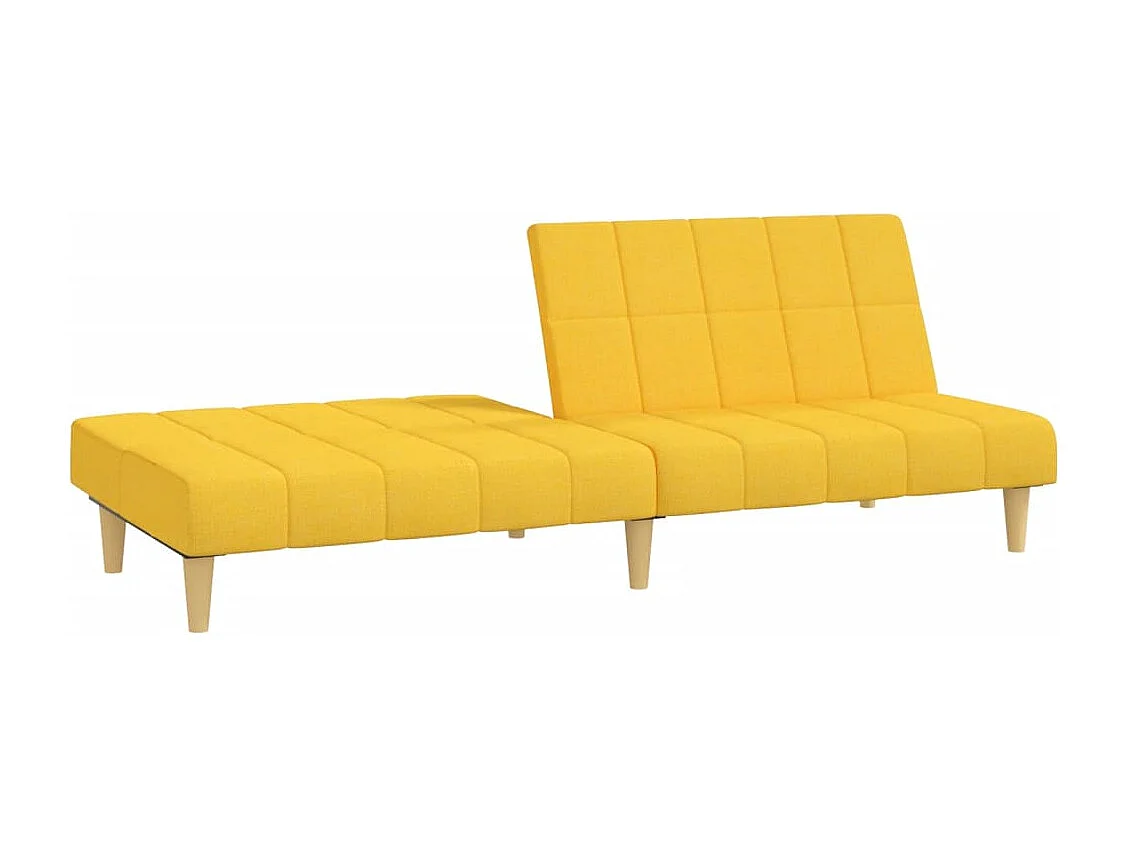 Sofá-cama de 2 lugares tecido amarelo
