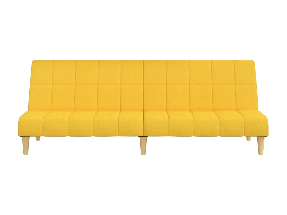 Sofá-cama de 2 lugares tecido amarelo
