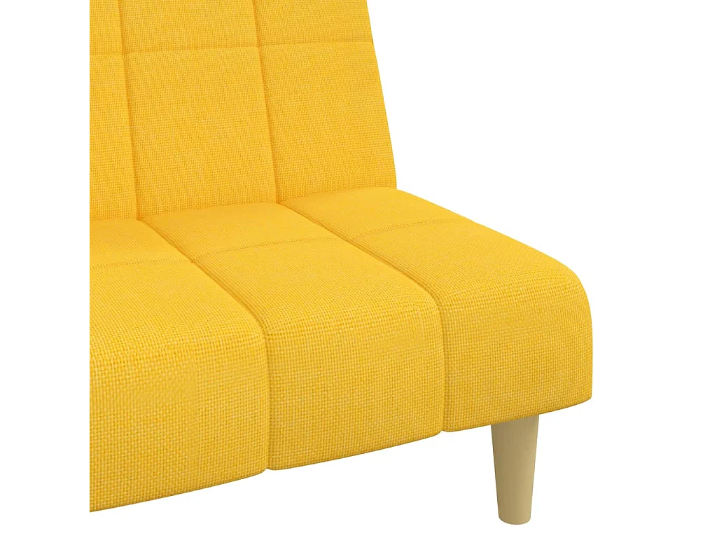 Sofá-cama de 2 lugares tecido amarelo