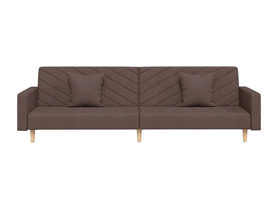 Slaapbank 2-zits met 2 kussens stof taupe