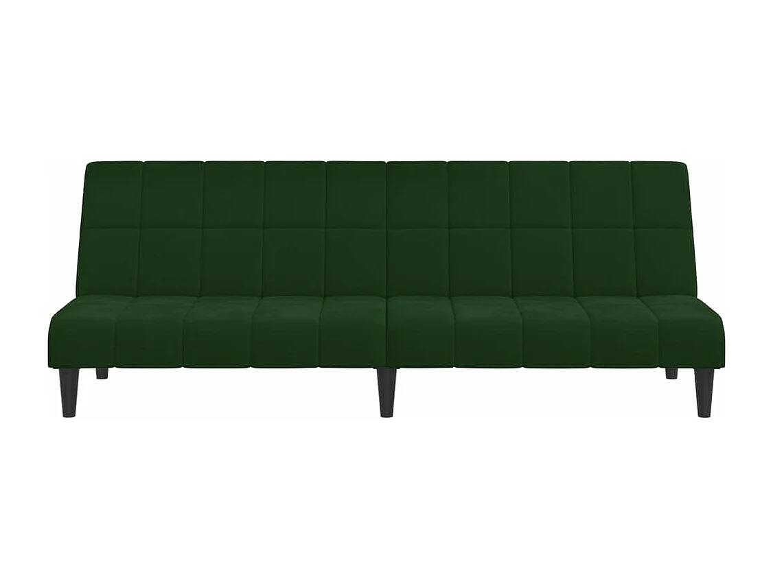 Sofá-cama de 2 lugares veludo verde-escuro