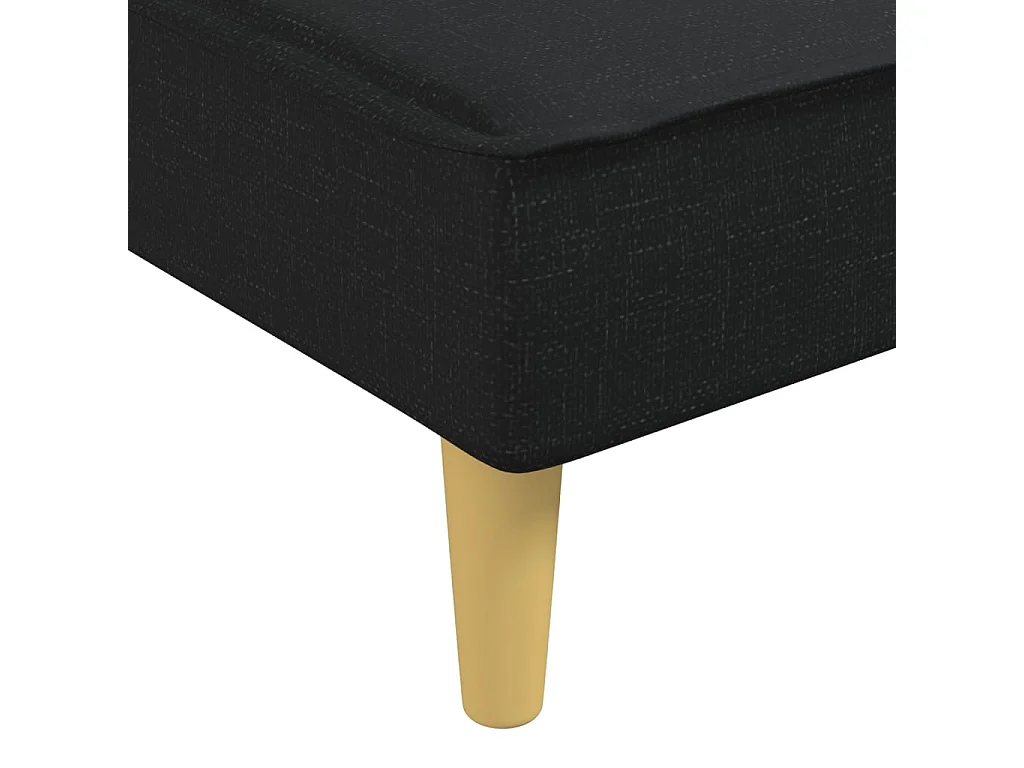 Canapé-lit en forme de L noir 255x140x70 cm tissu