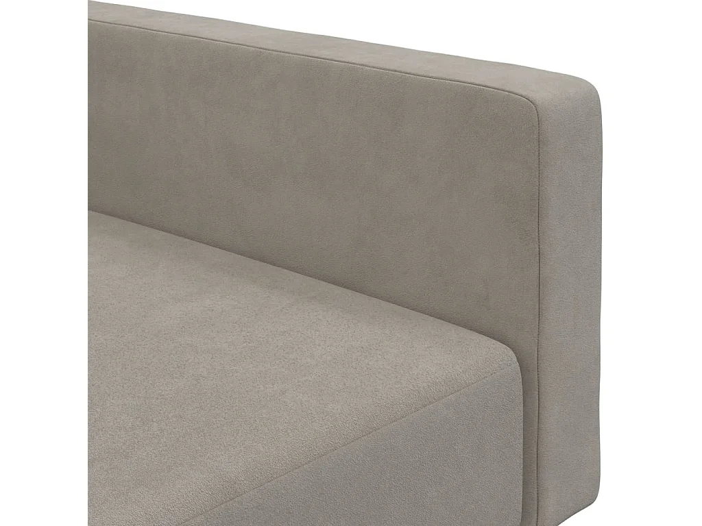 Sofá-cama de 2 lugares veludo cinzento-claro