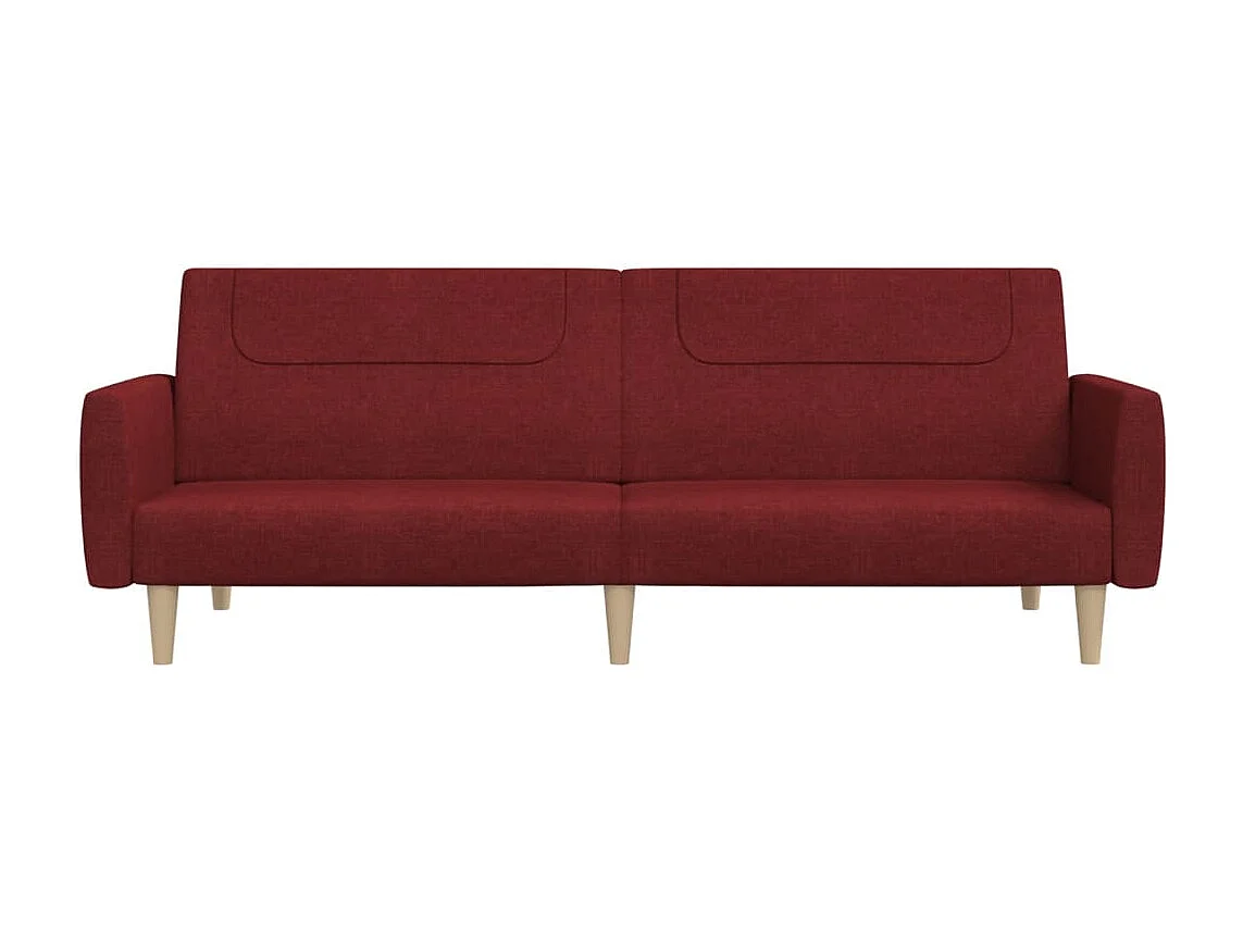 Divano Letto a 2 Posti Rosso Vino in Tessuto