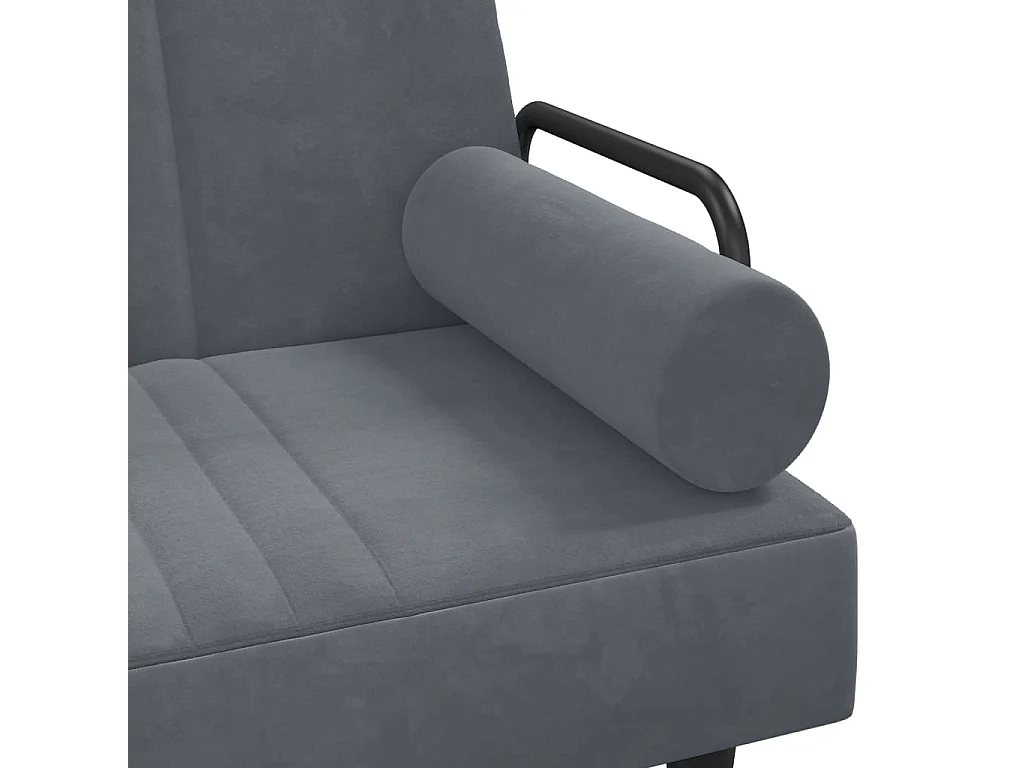 Canapé-lit en forme de L gris 260x140x70 cm velours