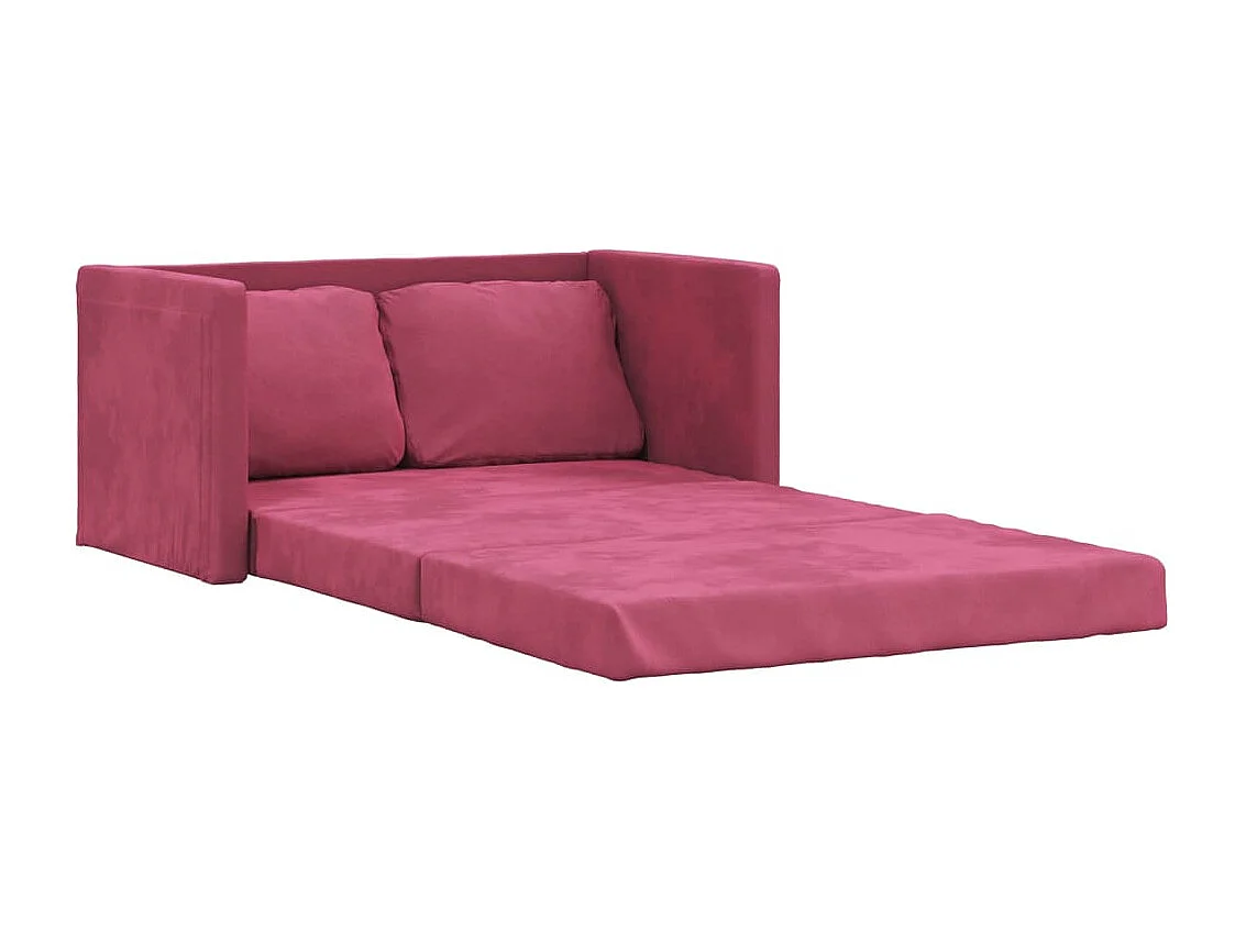 Bodensofa mit Schlaffunktion Weinrot 122x204x55 cm Samt