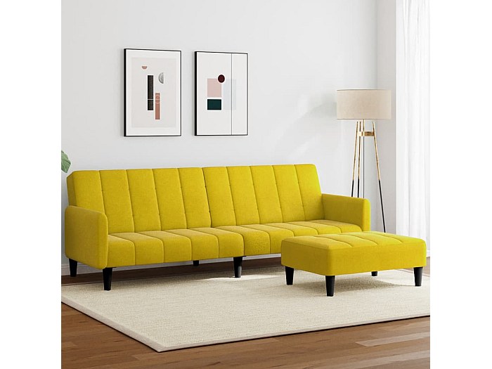 HOXINBLY Divano Letto 2 Posti con Penisola, Divano Angolare 2 Posti, Divano Letto Matrimoniale con Materasso, Divano 2 Posti con Tre portabicchieri, Beige