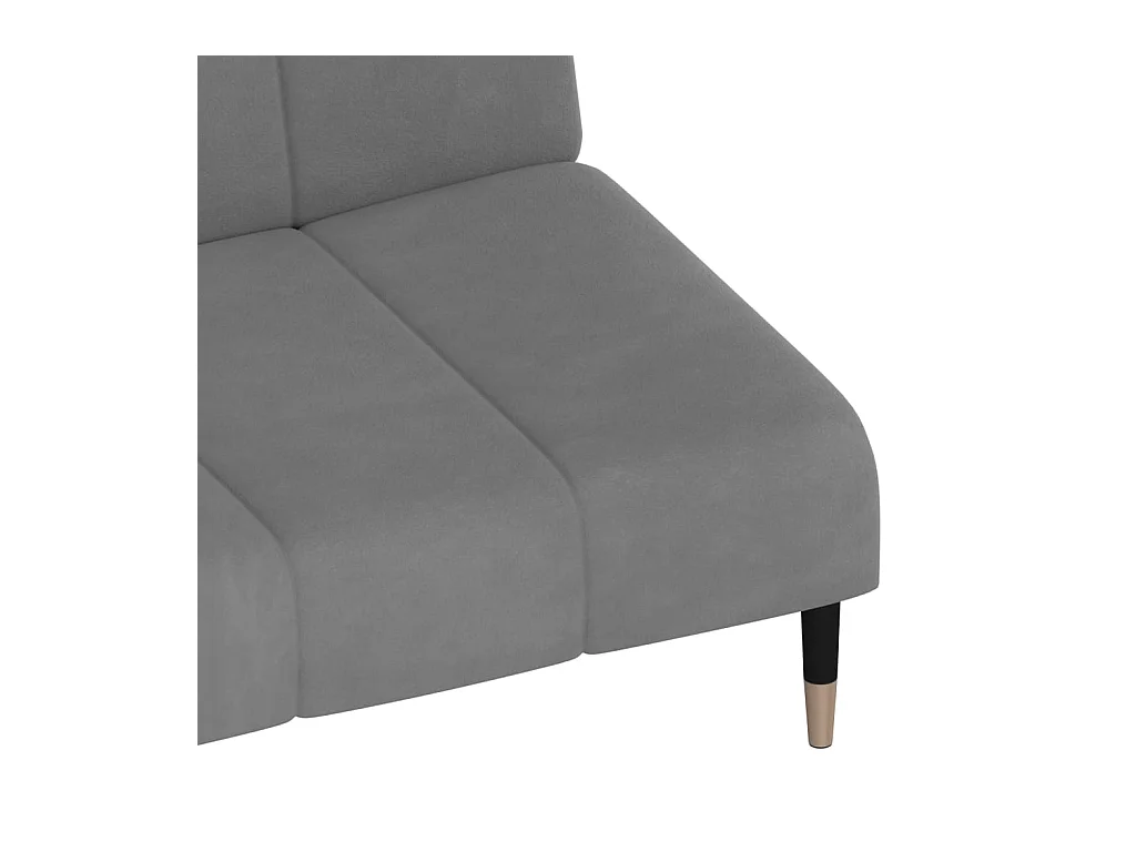 Divano Letto a 2 Posti Grigio Chiaro in Velluto