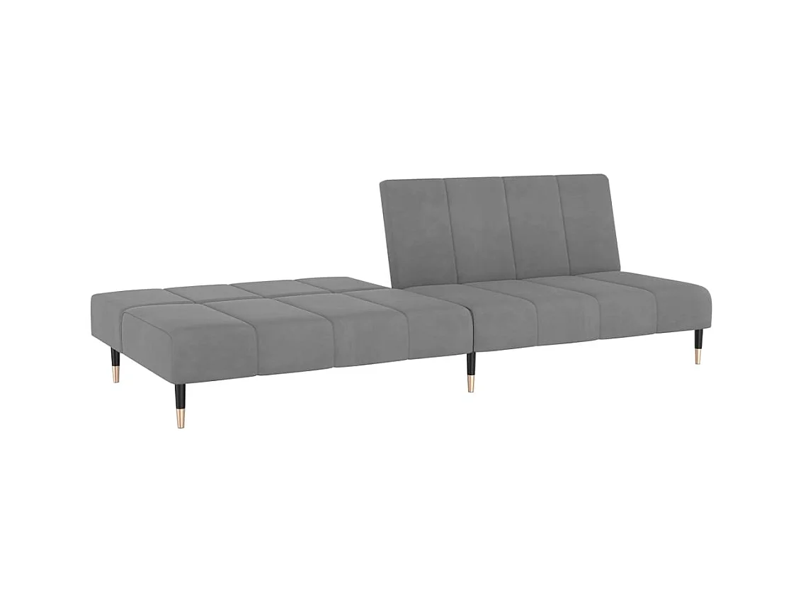 Divano Letto a 2 Posti Grigio Chiaro in Velluto