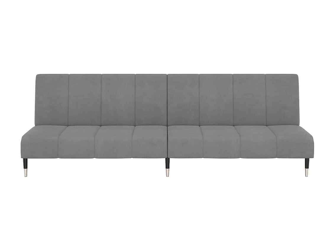 Canapé-lit à 2 places gris clair velours