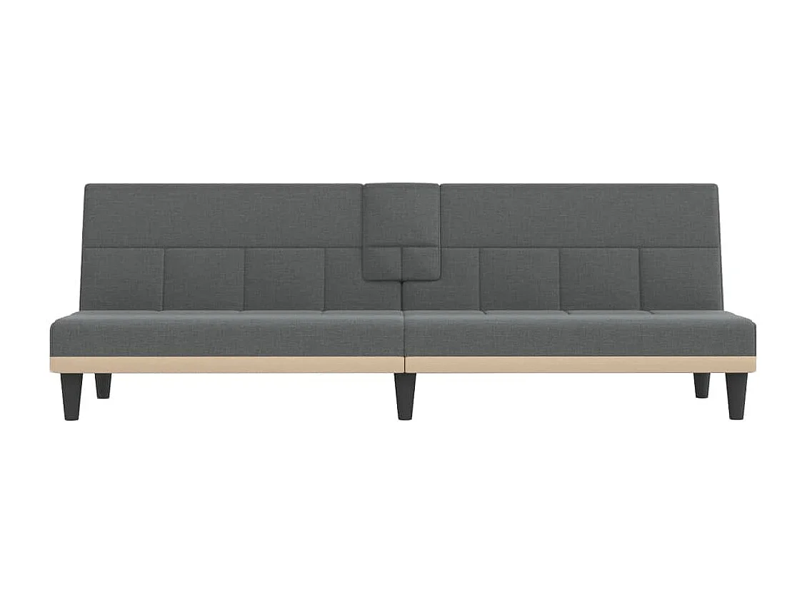 Schlafsofa mit Getränkehaltern Dunkelgrau Stoff