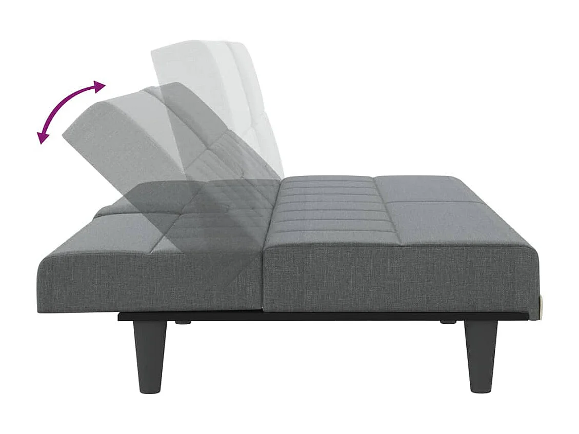 Schlafsofa mit Getränkehaltern Dunkelgrau Stoff