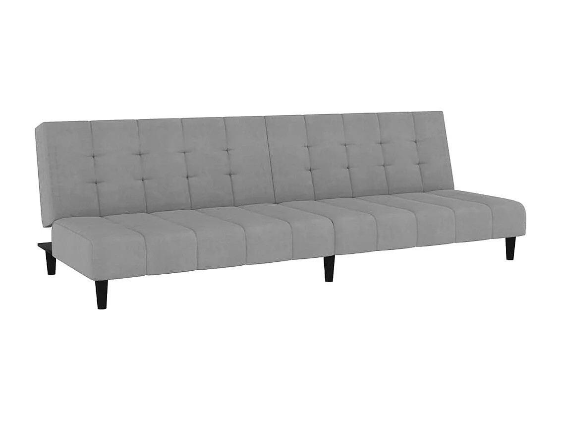 Schlafsofa 2-Sitzer Hellgrau Samt