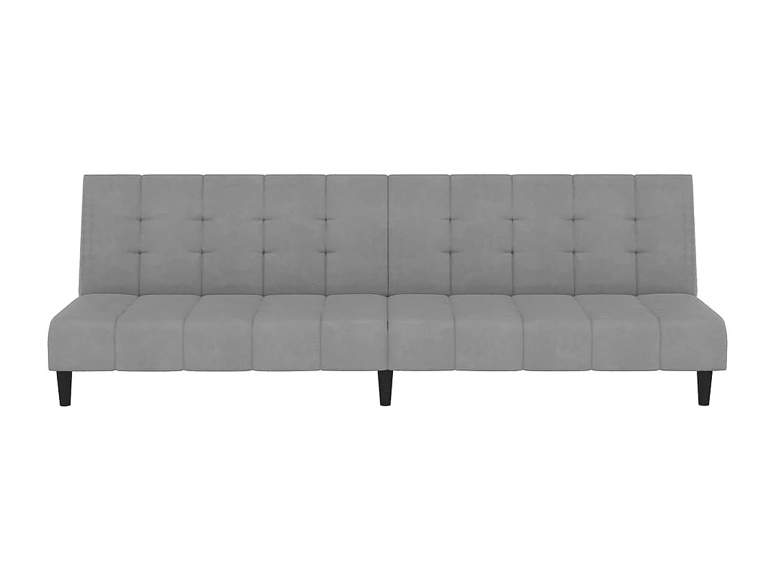 Schlafsofa 2-Sitzer Hellgrau Samt