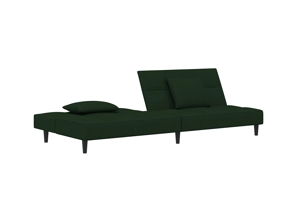 Canapé-lit à 2 places avec deux oreillers Vert foncé Velours