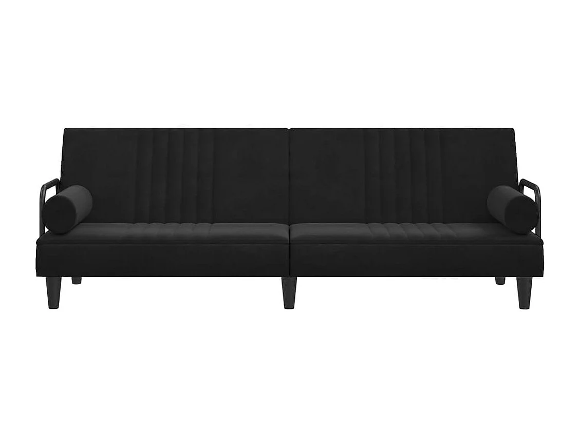Canapé-lit avec accoudoirs noir velours