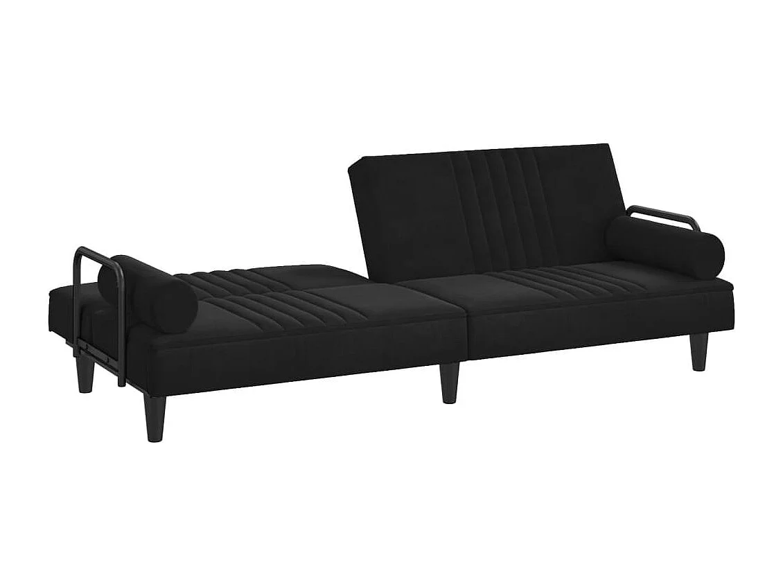Canapé-lit avec accoudoirs noir velours
