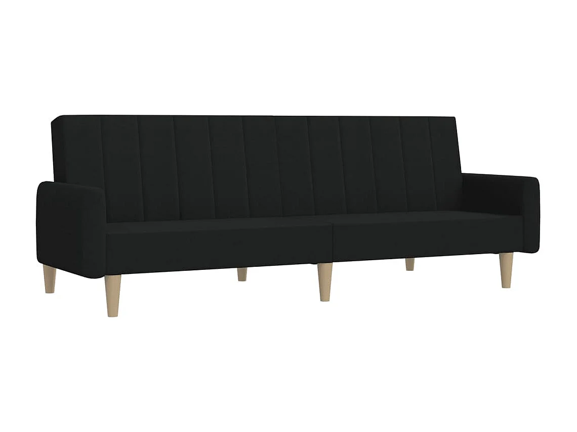 Sofá-cama de 2 lugares tecido preto