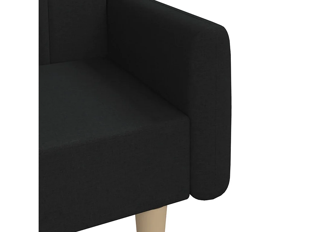 Sofá-cama de 2 lugares tecido preto