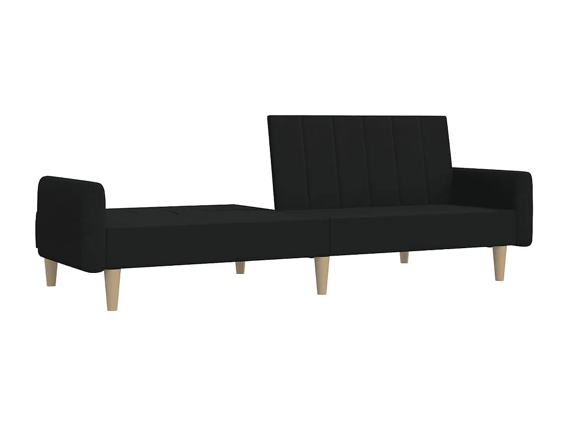Schlafsofa 2-Sitzer Schwarz Stoff