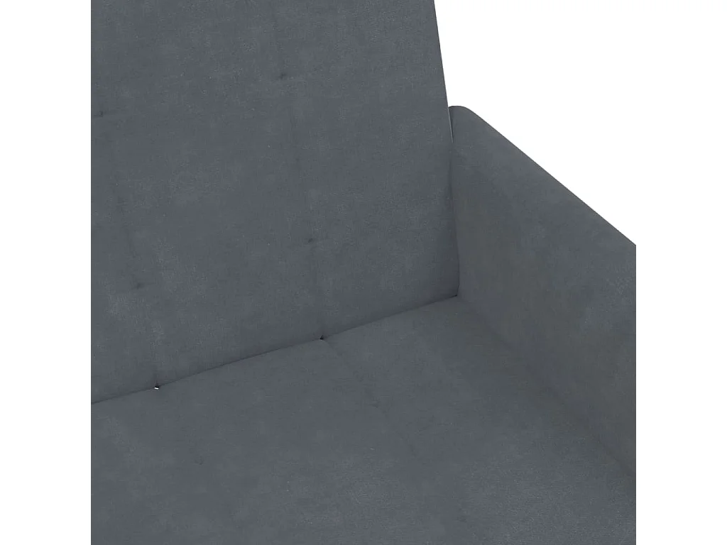 Sofá-cama 2 lugares c/ apoio de pés veludo cinzento-escuro