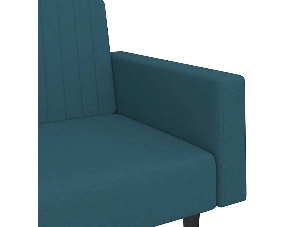 Sofá-cama de 2 lugares veludo azul