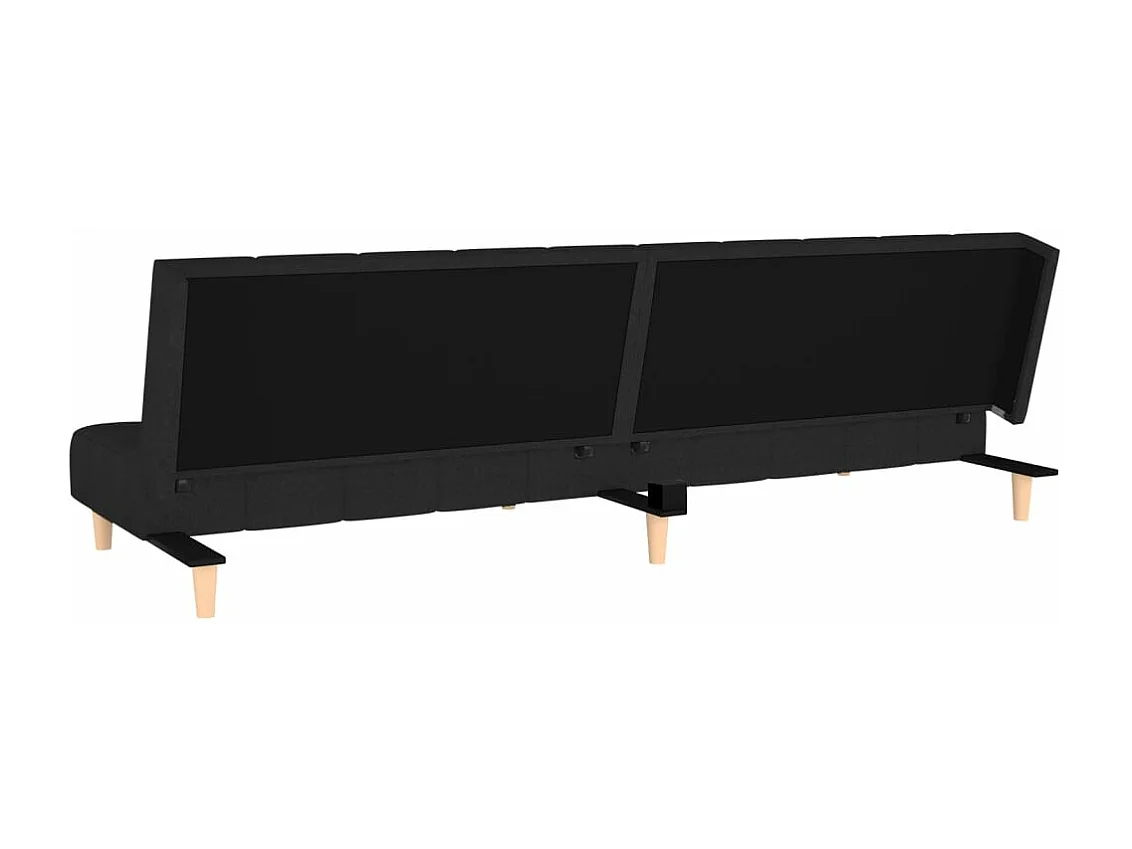Sofá-cama de 2 lugares tecido preto