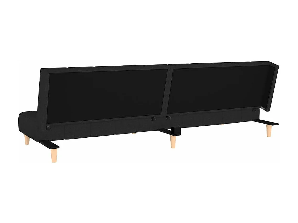 Sofá-cama de 2 lugares tecido preto