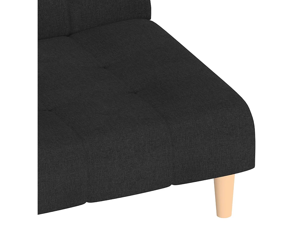 Sofá-cama de 2 lugares tecido preto