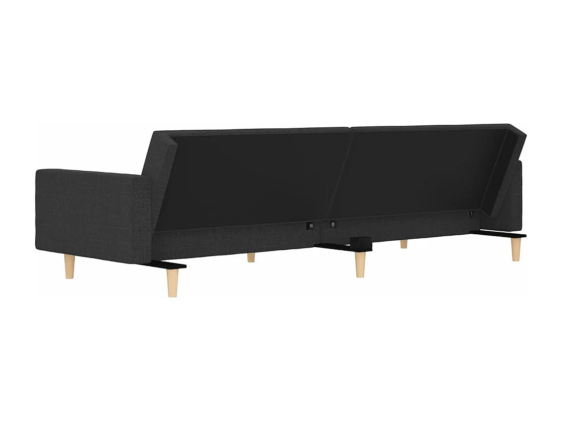 Sofá cama de 2 plazas con dos almohadas tela gris oscuro